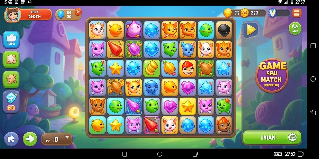 Screenshot gameplay menampilkan momen seru permainan Match-3.