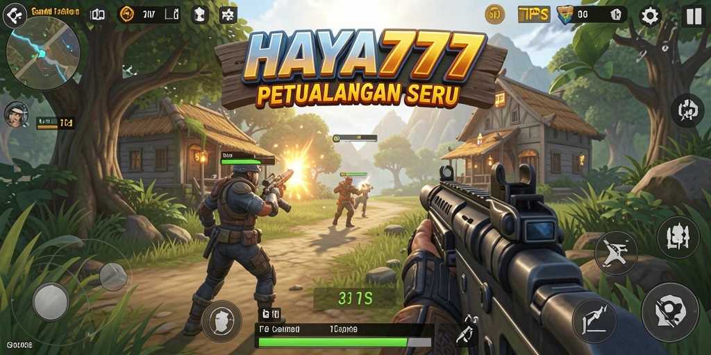 Screenshot gameplay HAYA777 menampilkan aksi seru dalam pertempuran TPS.
