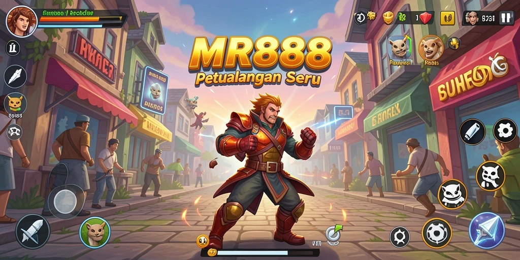 Screenshot menampilkan gameplay seru dalam MR888 dengan aksi menghindari rintangan.