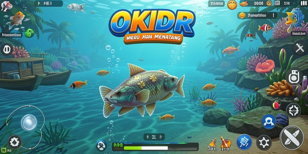 Tangkapan ikan yang mengesankan dalam gameplay OKIDR.