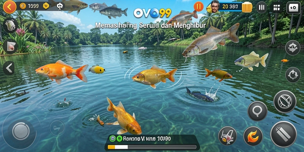 Tampilan gameplay OVO99 yang menakjubkan saat memancing.
