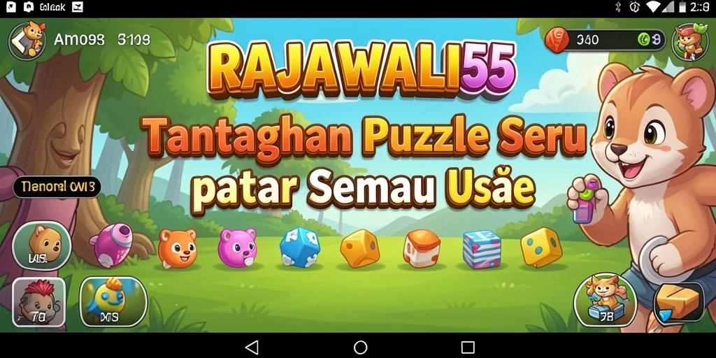 Tampilan gameplay seru dari RAJAWALI55 menantang pemain dengan puzzle kreatif.