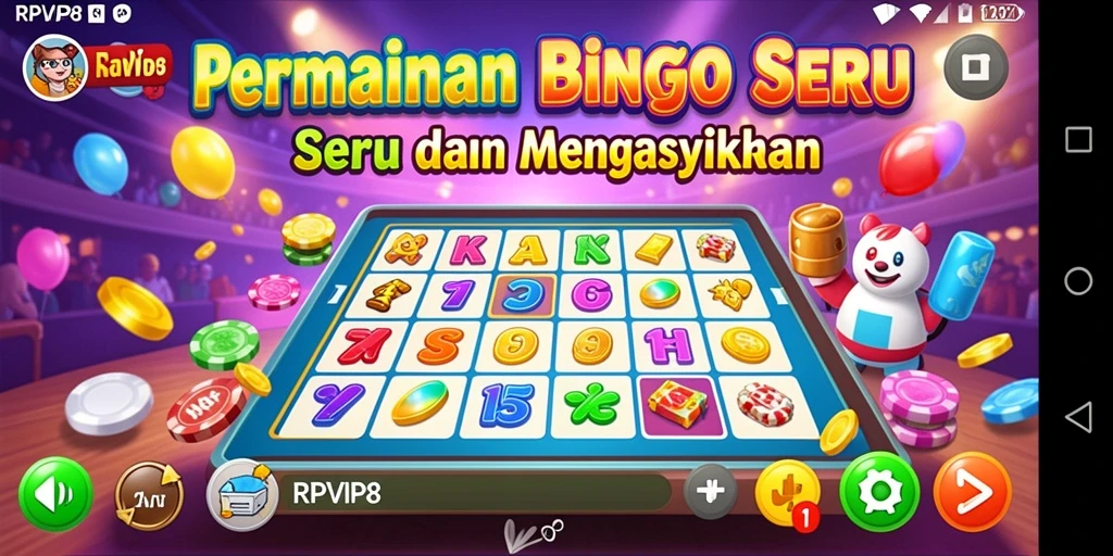 Screenshot permainan RPVIP8 menunjukkan momen seru Bingo yang kompetitif.